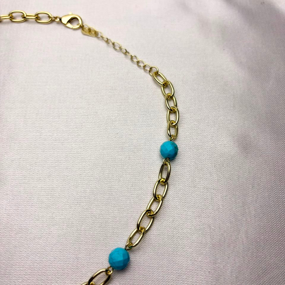 Collar Celeste laminado en oro 14K