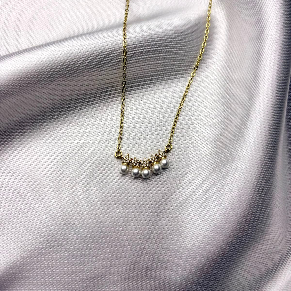 Collar Perla Serena laminado en oro 14K