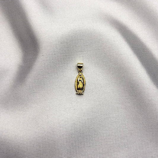 Dije Virgen de Luz laminado en oro 14K