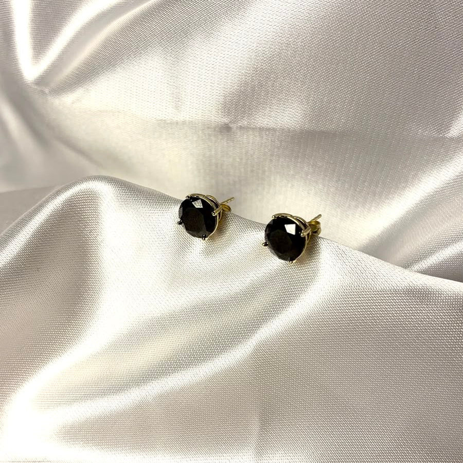 Aros Noir Elegance laminado en oro 14K