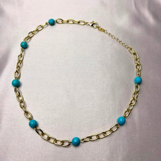 Collar Celeste laminado en oro 14K