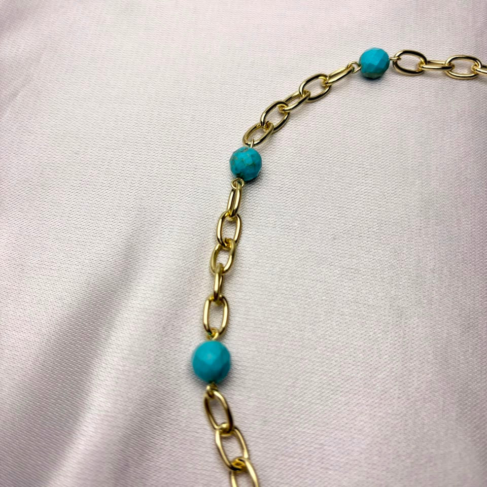 Collar Celeste laminado en oro 14K