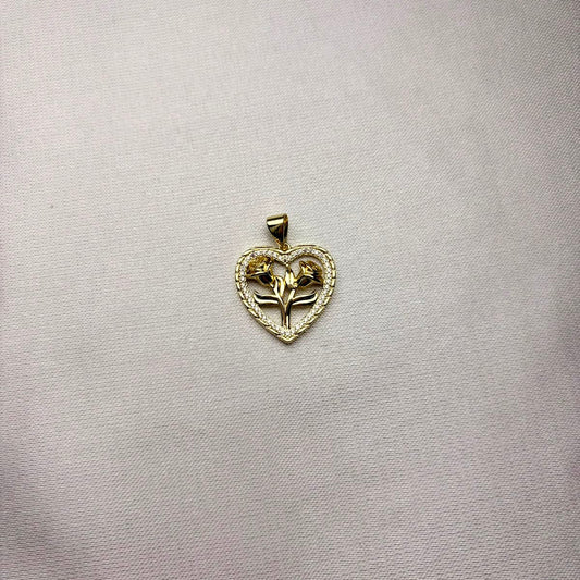 Dije Jardín del Amor laminado en oro 14K