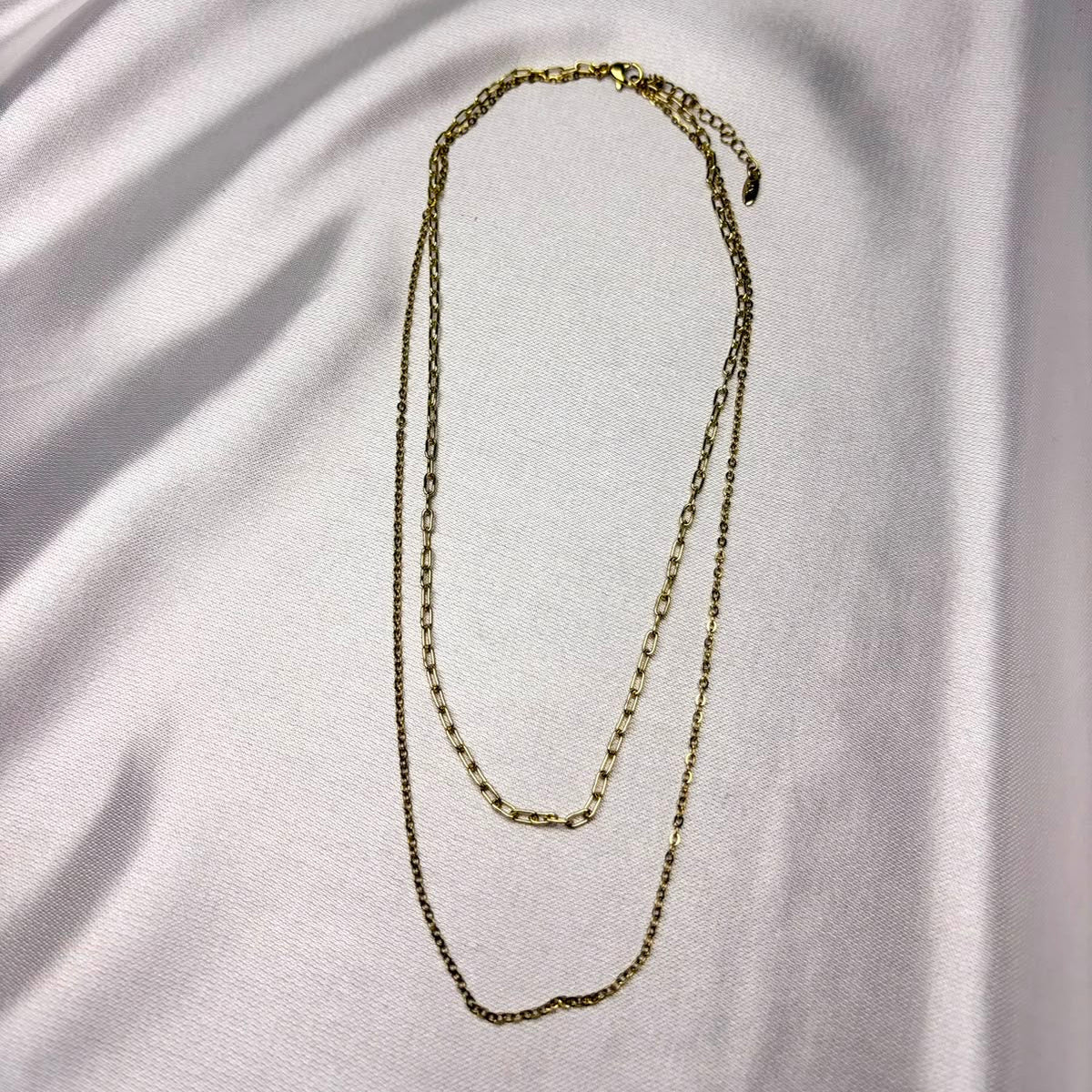 Collar Doble Encanto laminado en oro 14K