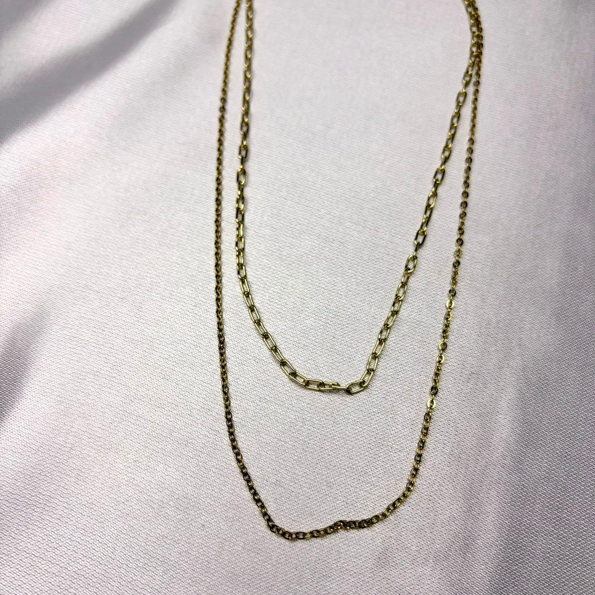 Collar Doble Encanto laminado en oro 14K